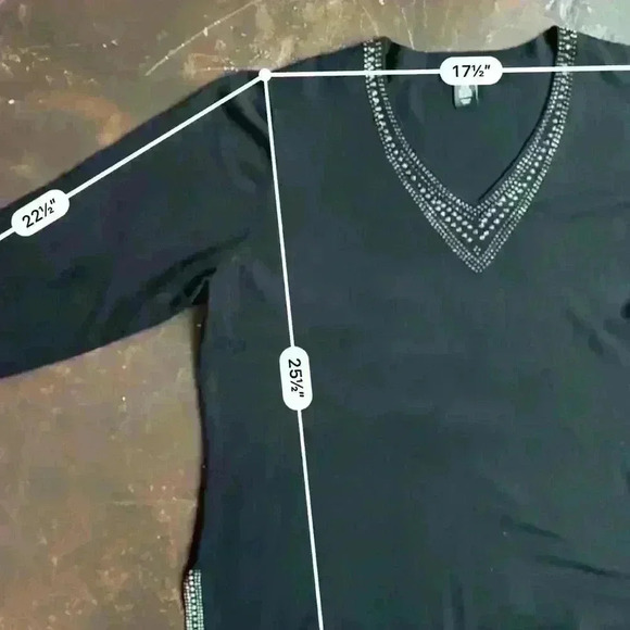 Adrienne Vittadini Long Sleeve Black Sweater (Y18) - Picture 8 of 9